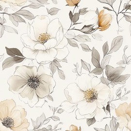 Floral Peel and Stick Wallpaper, Vintage Wallpaper, Self Adhesive Vinyl Wall Paper for DIY Home Decor, 17.7in x 236in