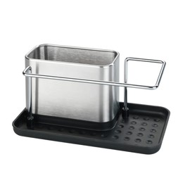 Wenko Organiser Stainless Steel Orio Drainer Sink Caddy, Silver matt, 10.5 x 12 x 21 cm
