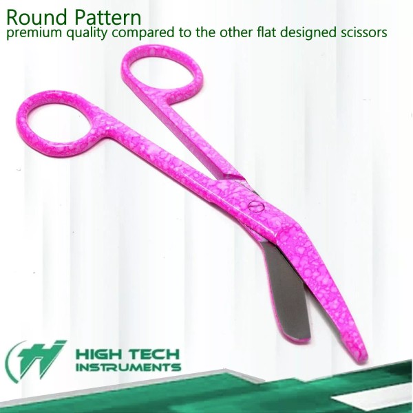 HTI Brand Pink Dew Drops Pattern Color Lister Bandage Scissors