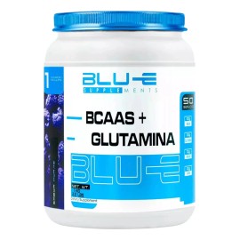 Blu-e Supplements BCAAS  Glutamin Frmula 0 Carbohidratos y Grasas 50 Servicios Libre de Gluten Sabor a Mora                                           