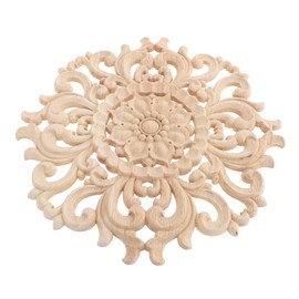 Ipetboom Wood Carved Onlay Applique Decorative Wooden Carving Decal for Furniture Cabinet Door and Window Decoration and Artistic Rubberwood Design