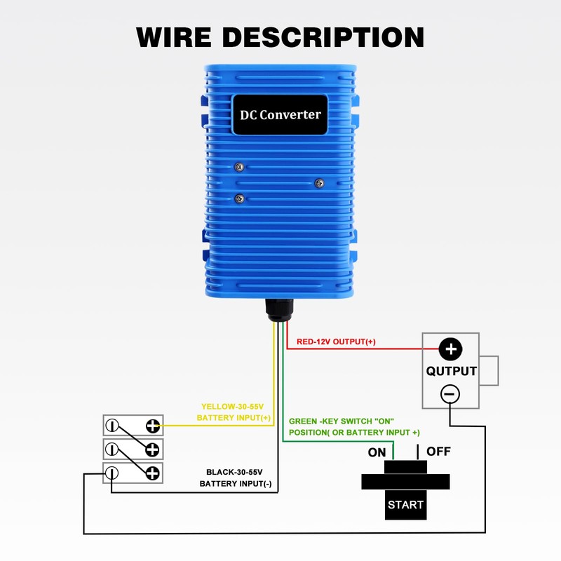Roykaw Golf Cart Voltage Reducer Regulator,36 or 48V to 12V