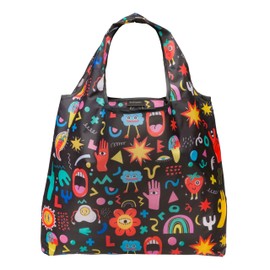 Ghosts Space Dinosaur Fun 4-Pack Large Reusable Washable Grocery Tote Bags 50lb Capacity