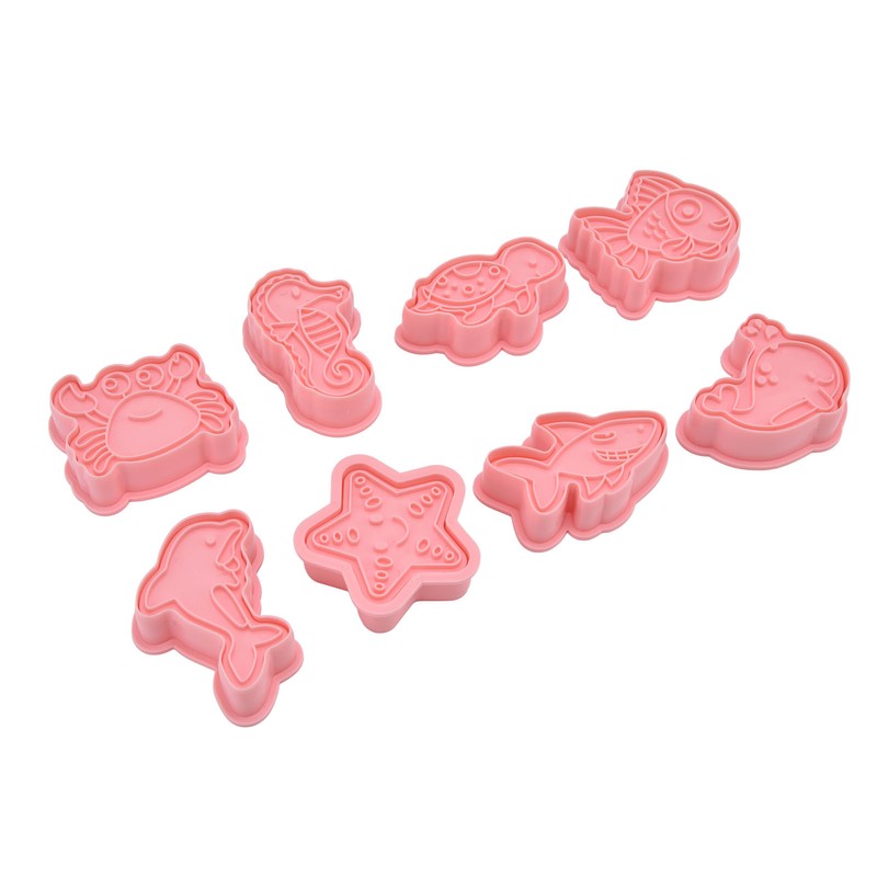 Plastic Cookie Cutters Sea Animal Pattern 3D Cartoon Baking Pressable