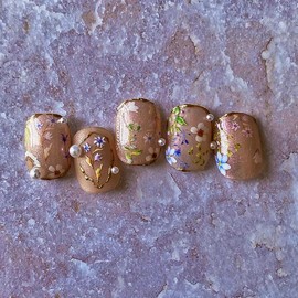 Flower Nail Stickers Summer Floral Leaf Plant 5D Relief Self-Adhesive Embossed Nail Decals Supply Manicure Sliders Flower Stickers for Women Girl Nails Decoration (1)