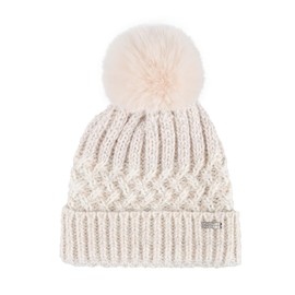 Jessica Simpson Women's Soft Knit Beanie with Fur Pom, Blush, One Size