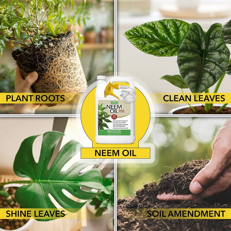 HARRIS Neem Oil Spray for Plants, Cold Pressed Ready to
