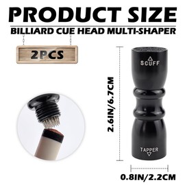 UPIQNG 2Pcs Billiard Cue Tip Shaper Tool,3 in 1 Aluminium Pool Cue Tip Shaper Snooker Cue Tip Stick Repair Tool Mini Pool Cue Trimmers,Black