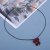 Allereya Boho Schleife Anhänger Halskette Schwarzes Leder Choker Halskette Rote