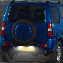 POPMOTORZ LED License Plate Light Suzuki Universal License Lamp JB74W/JB64W Every DA17/DA64 Every Hustler MR31S/MR41S Crosby Wagon R MH34S/MH44S Compatible Set of 2 Car License Lamp White