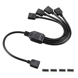 upHere ARGB Fan Power Cable 4 Branch Cable, 5V 3 Pin ARGB Header Connector for Addressable LED, For RGB Fans and LED Tape Expansion [53 ARGB]