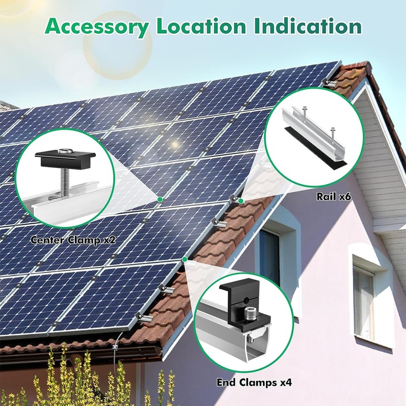 Solar Panel Mount Kit for 2 x Modules, 12 cm