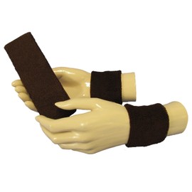 Couver Solid Color Sweatband Set for Sports - Dark Brown