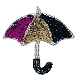 Expo International Umbrella with Multi-Colored Beaded Sequin Applique/Patch | Multi Colors