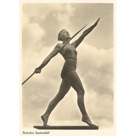 Found Image Press - German Female Athlete, with Javelin - Vintage Image