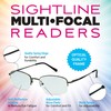 Sightline 6002 Progressive Multi Focus Reading Glasses Lightweight Semi-Rimless Gunmetal