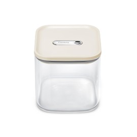 Caraway 2.5qt Glass Airtight Food Storage Container with Lid – Non-Toxic, BPA-Free Kitchen Storage Container – Stackable, Space-Saving Airtight Container for Dry Goods and More - Cream
