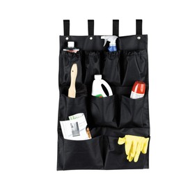 Wholesale Hotel Products – Sturdy Metal & Polyester Housekeeping Cart Organizer, Storage for Cleaning & Janitorial Supplies, Cart Bin & Accessories for Hotel, Dorms, Offices, Rooms - (9 Pocket Black)