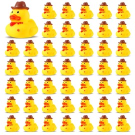 Set of 24 Cowboy Rubber Ducks with Hat - Western Rubber Duckies, Mini Ducks for Shower, Birthday, Swimming, Party - 2. 1 x 2 x 1. 9 Inches