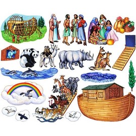 Noah's Ark Bible Felt Figures for Flannel Board Stories Noah Animals Ark Story Time Felts (Regular Precut (Adult apprx 4.75" Tall))