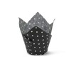 Polka Dot Black Medium Size Tulip Baking Cups Cupcake Liners