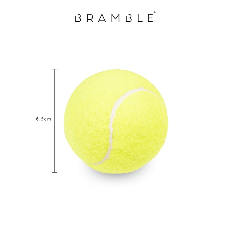 Bramble Tennis Balls with Mesh Bag, 6.5cm Diameter, Classic Yellow