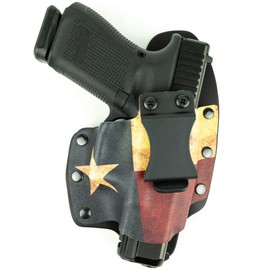Infused Kydex USA Texas Flag IWB Hybrid Concealed Carry Holster (Right-Hand, 1911-22/380 Cal Small Frame)