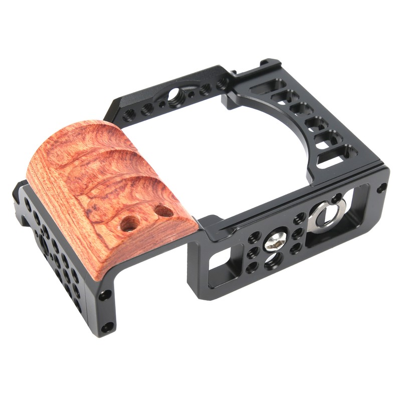 Aluminum Alloy Camera Video Shooting Cage Kit with Wooden Handle