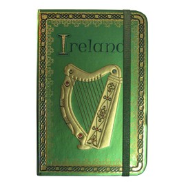 Ireland Harp Foil Notebook With A Celtic And Trinity Designed Border