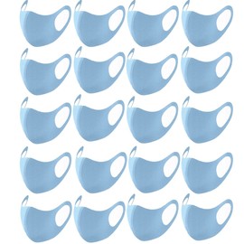 ROYALZE 20PCS Light Weight Unisex Adult Fashion Face Covering, Reusable, Dust Proof, Washable Masks Blue