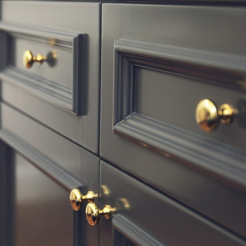 Probrico 10 Pack Kitchen Door Knobs Single Hole Gold Cabinet