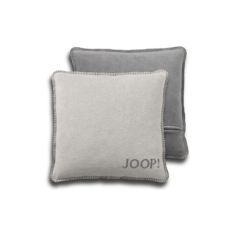 Joop! Kissenhülle Uni Doubleface Graphit-Rauch Baumwolle/Polyacryl, Maße: 50cm x 50cm,