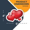 Magnet Me Up Red Hearts Magnet Decal, 6x4 Inches, Heavy