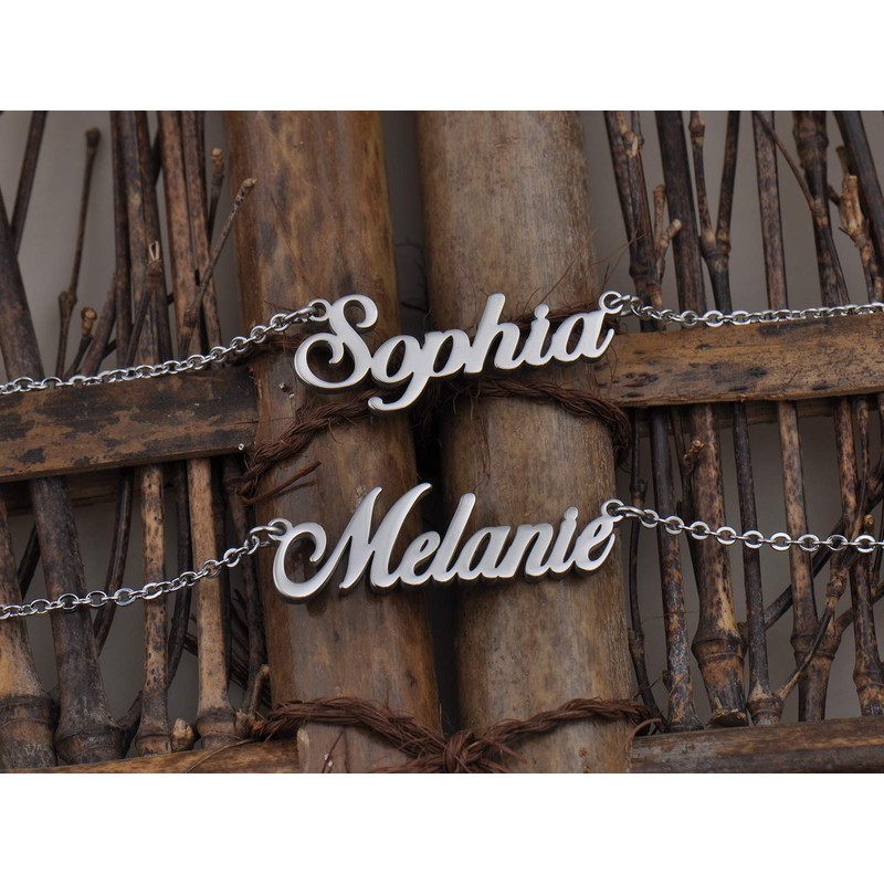 HUAN XUN Unique Name Jewelry Gifts Silver Pendant Name Necklace