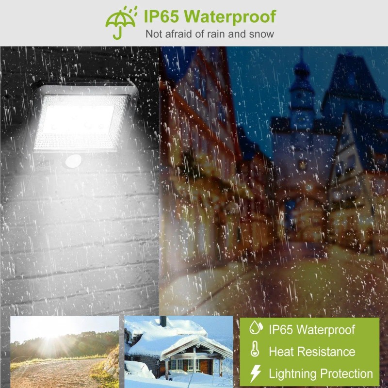 100 LED Solar Powered Wall Light Outdoor IP65 Waterproof Motion