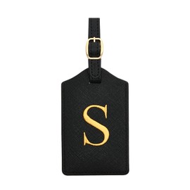 Luggage Tag PU Leather for Suitcase Baggage Handbag Travel Bag Label Suitcase Tag Label Tag w. Name Card & Privacy Cover (S)