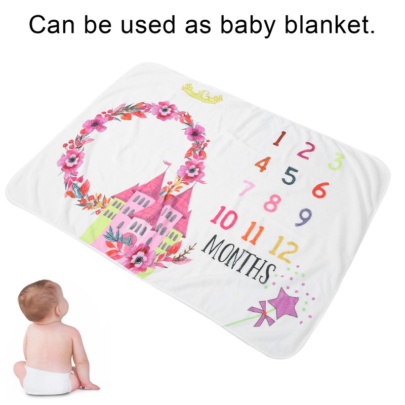 Infant Monthly Milestone Blankets Unisex Soft Month Blanket Photo Background