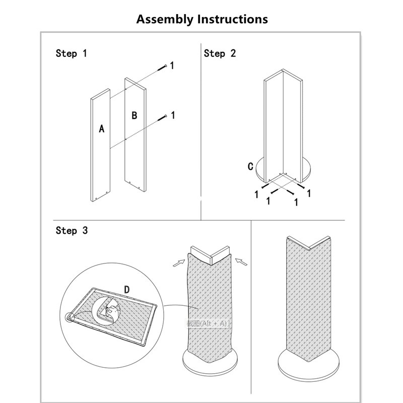 SHENGOCASE 24.5" Tall No Drilling Wall Sofa Couch Corner Cat