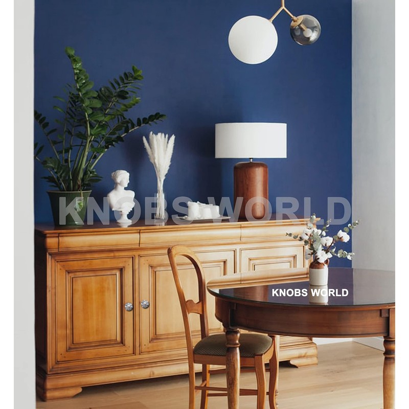 KNOBSWORLD Set of 10 Black & White Ceramic knobs Cabinet