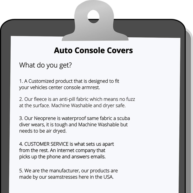 Auto Console Covers- Fits The Chevy Tahoe 2015-2020 Center Console
