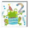 2nd Birthday - Frog Card - with Grey Envelope by