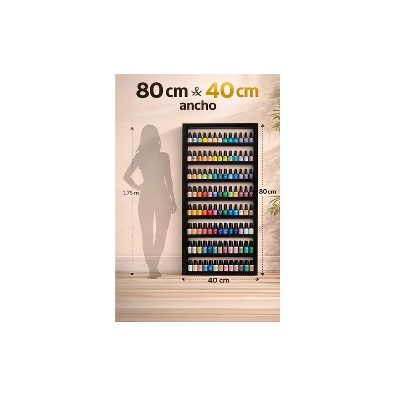 Exhibidor Esmaltero Multiusos Maquillaje Juguetero Mdf 40x80