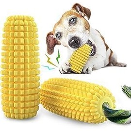 WADY Juguete para Perros de Maíz Chirriante, Masticable de Goma Natural para Todas Las Razas