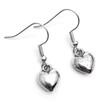 Puffy Heart Earrings, Tibetan Silver Style Charm Beads with Nickel Free Silver Tone Hooks : 30mm long, Chubby 3D Loveheart Drop Earrings for Women