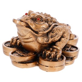 iplusmile 1pc Creative Retro Resin Toad Statue Feng Shui Ornament for Wealth Luck Home Decor for Office Temple Buddha Hall Meaningful for Friends Family