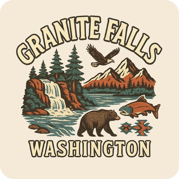 Granite Falls Washington Souvenir Vinyl Magnet – Destination Travel Keepsake