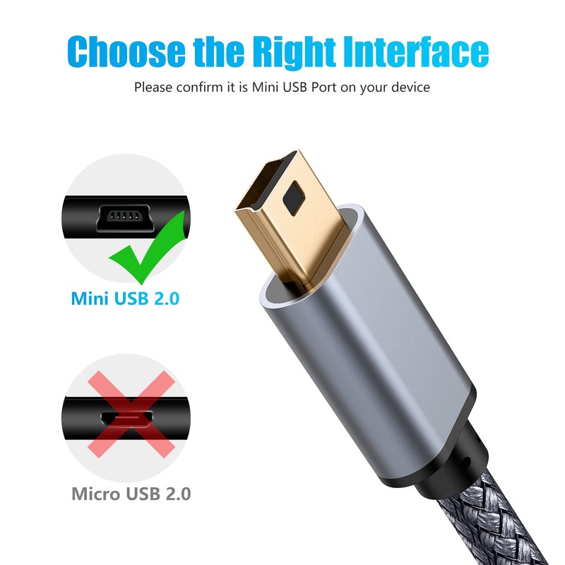 NA Meokse 20ft Mini USB Cable Portable USB 2.0 Type