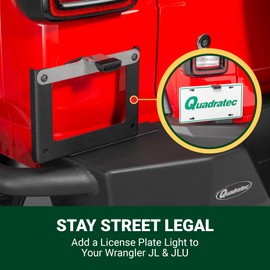 Quadratec LED License Plate Light - Fits Jeep Wrangler JL & JL Unlimited 2018-2023 - Bright White LEDs - Plug & Play Installation - 39" Harness Accommodates a Variety of Mounting Points