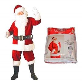 Flomo Red Santa Claus Outfit Deluxe Plush Costume 7 Piece Set One Size Fits Most New