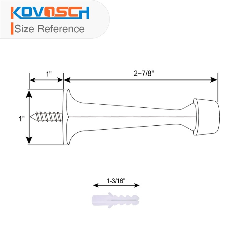 KOVOSCH 6 Pack Solid Rigid Door Stops - Heavy Duty